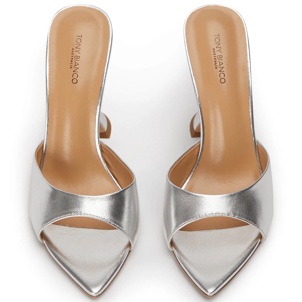 Tony Bianco Marcel Mule Heels Silver - Picture 3 of 5
